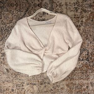 Princess Polly Knot Fuzzy Cropped Sweater